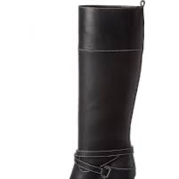 MICHAEL KORS COLLECTION ITALY DERRY LEATHER TALL BUCKLE BOOTS BLACK NIB SZ 8 - Picture 7 of 8